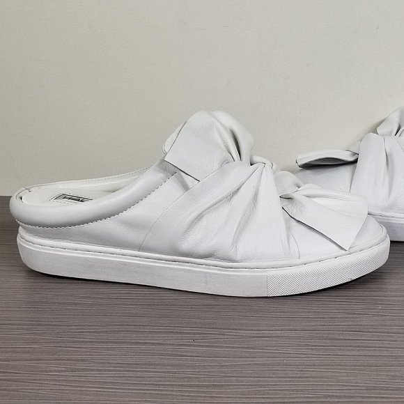 Halogen Manny Knotted Slip-On Sneaker, White Leather, Womens Size 6 - Picture 7 of 10